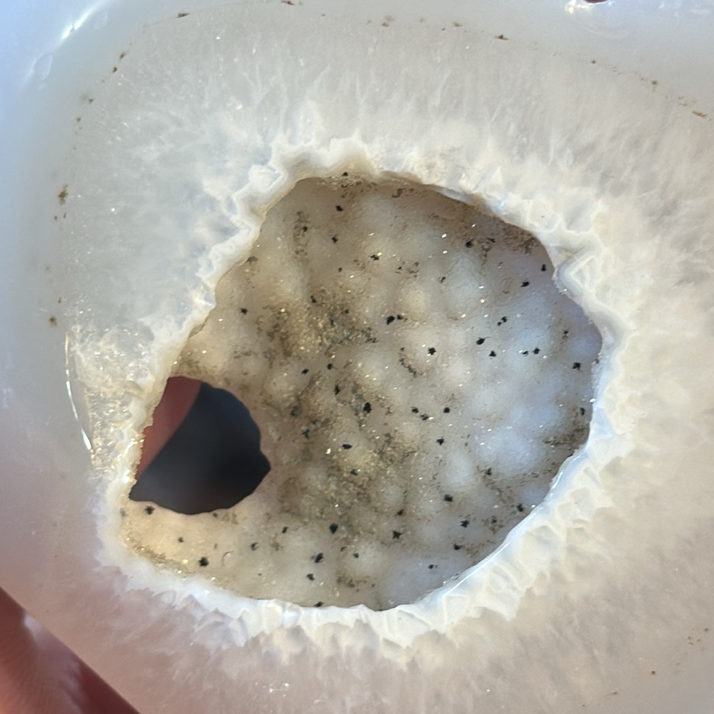 Agate Crystal Heart Carving With Druzy! - Picture 3 of 6